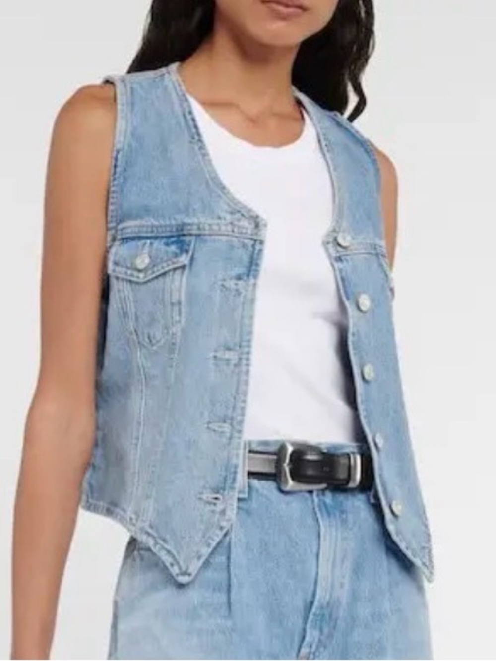 Agolde Heller Denim Vest in light wash | Size M